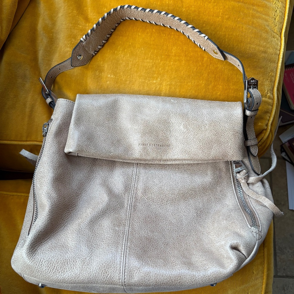 Aimee Kestenberg Double Entry Bali Tan Leather Bag